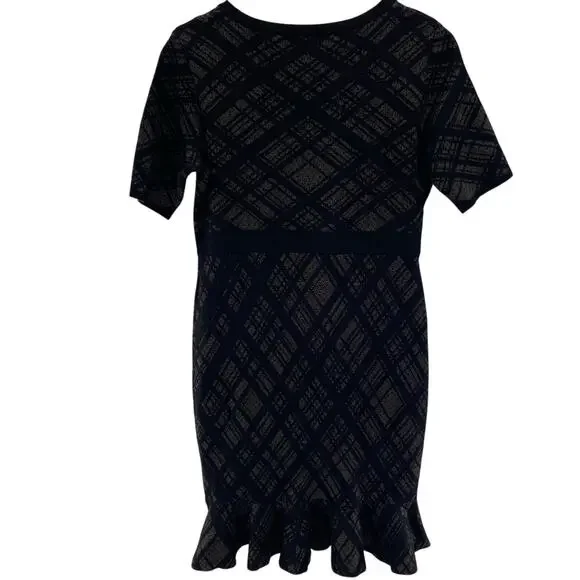 Nina Leonard Curvy Ruffle Hem Sweater Dress Small Dark Academia Witchy Dark Y2K - Picture 6 of 10